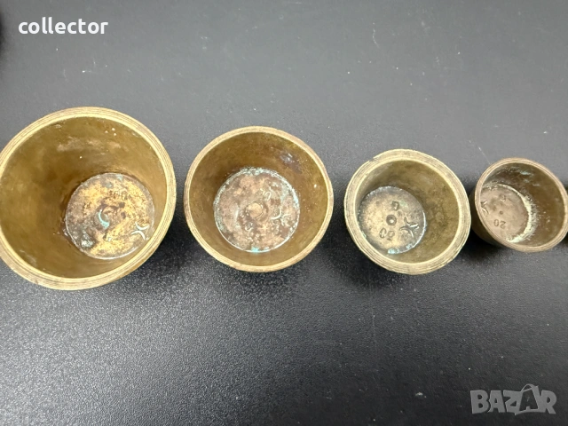 Комплект бронзови гнездови тежести. №7846, снимка 7 - Антикварни и старинни предмети - 53096962