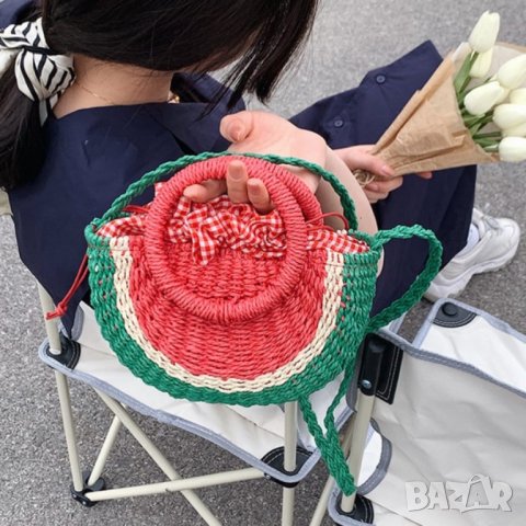 Плетена чантичка Watermelon, снимка 3 - Чанти - 41477438