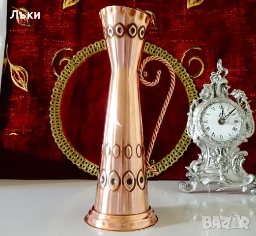 Медна кана за вино,битов релеф,чиста червена мед. , снимка 3 - Антикварни и старинни предмети - 55837275