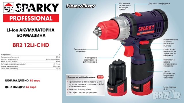 Лек и мощен винтоверт SPARKY, снимка 3 - Винтоверти - 52706347