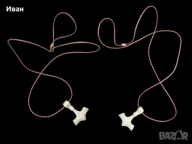 Мъжко колие Бронзов медальон "чукът на Тор "  , снимка 2 - Колиета, медальони, синджири - 51001277