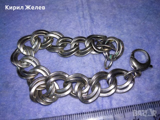 СТАРА ПОСРЕБРЕНА МЕДНА ГРИВНА РЯДКА ЗДРАВА РЕТРО ПЛЕТКА РЪЧНА МАЙСТОРСКА ИЗРАБОТКА 37905, снимка 10 - Антикварни и старинни предмети - 40690078