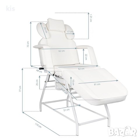 Козметичен стол/козметично легло Ivette подходящо за миглопластика, микроблейдинг и грим, снимка 11 - Кушетки - 42165663