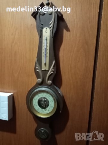 Стари, автентични и напълно изправни барометър месинг, метео станция 2 бр., снимка 2 - Антикварни и старинни предмети - 44416075