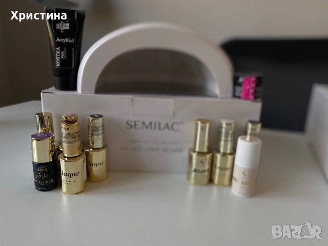 UV/LED лампа SEMILAC + комплект гел лакове Jana Nails + Kostka 