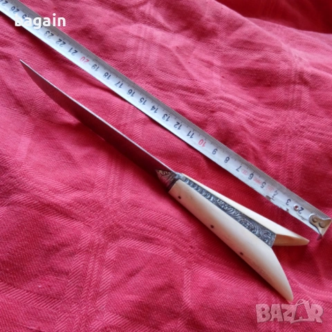 Критски нож, аккулак, ятаган. Сребърен обков., снимка 3 - Антикварни и старинни предмети - 53873988