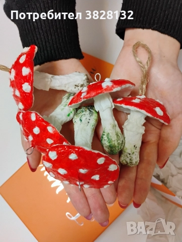 играчки за елха ръчна изработка - гъбки, снимка 3 - Кукли - 51924229