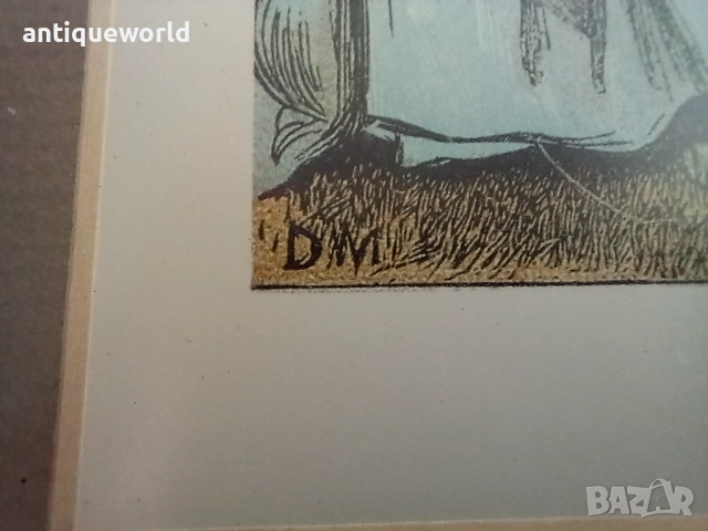 Стара Английска Картина "КРИКЕТ", снимка 4 - Антикварни и старинни предмети - 51698473