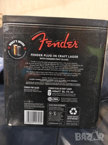 Fender METAL BOX-PLUG-IN Craft Lager Beer and Pint Glas, снимка 5 - Китари - 53378258