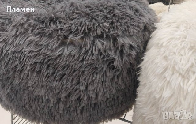 Надуваем пуф за сядане табуретка 38x20см до 100 кг. Бял сив черен, розов