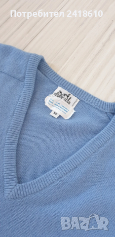 Hermes Paris 100% Cashmere Knit V - Neck Mens Size 56 - XL / 2XL ОРИГИНАЛ! Мъжки кашмирен Пуловер!, снимка 6 - Пуловери - 52257957