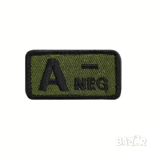 Зелени тактически пачове с кръвна група A+ A-, снимка 2 - Екипировка - 52573802