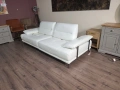 Бял кожен диван тройка Artemis с електрически облегалки, снимка 10
