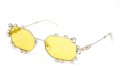 SWAROVSKI 🍊 Дамски метални слънчеви очила "GOLD & YELLOW BIG CRYSTALS" нови с кутия, снимка 7