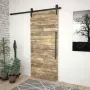 vidaXL Комплект механизъм за плъзгаща врата, 183 см, стомана, черен, снимка 3