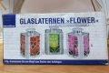 Комплект красиви декоративни фенери''Glaslaternen / Flower/ с флорален дизайн от стъкло и метал., снимка 1