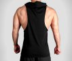 Мъжки спортни фитнес потници за тренировка с качулка - черни, снимка 3