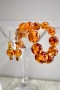  Ръчно изработен комплект обеци и колие от кехлибар , снимка 1