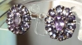 Винтидж сребърни обеци с лавандулови аметисти, снимка 1