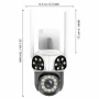 Тройна външна въртяща WiFi AI камера 12MP с три обектива и 10x ZOOM, ICSee, Бяла, снимка 5