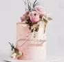 Happy Birthday ръкописен надпис страничен преден 3 цвята акрил топер декор украса торта рожден ден, снимка 3