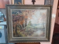 Стара авторска картина масло, платно, подпис, дървена рамка, снимка 6