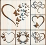 Сърца шаблон стенсил за декорация на торта скрапбукинг текстил дърво , снимка 1