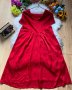 Сатенена червена свободна рокля, снимка 1