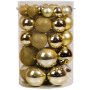 54 броя Комплект Златни коледни топки в 4 размера, снимка 1 - Други стоки за дома - 42672015
