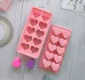 10 сърца сърце силиконов молд форма фондан шоколад гипс лед бонбон бонбони, снимка 4
