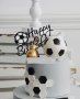 Happy Birthday ФУТБОЛНА ТОПКА футбол игрище черен твърд акрил топер украса за торта, снимка 2