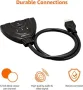 3-портов HDMI превключвател с кабел с пигтейл поддържа Full HD 4K@30Hz видео, 3 в 1 изход, снимка 4