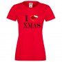 Дамска тениска Коледа I Love XMAS, снимка 2