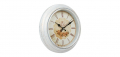 Декоративен Стенен часовник, Винтидж дизайн, Бял с цветя, снимка 2