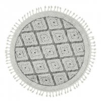 120см Красив кръгъл килим с ресни, снимка 1 - Килими - 35937326