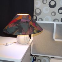 Стара АРТ нощна лампа с порцеланова основа, снимка 6 - Настолни лампи - 41593031