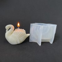 Силиконов молд Лебед за свещ сапун декорация на торта фондан епоксидна смола, свещи сапуни, снимка 4 - Форми - 44367510