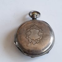 Сребърен джобен часовник, снимка 6 - Антикварни и старинни предмети - 39741578