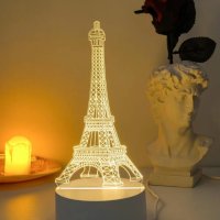 Лед нощна лампа Айфеловата кула за подарък , снимка 5 - Други - 41755495