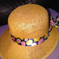 Женска сламена с панделка панама модерна шапка нова №58, снимка 3 - Шапки - 44808488