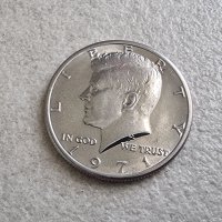 Оригинална монета. САЩ. Половин американски долар  от 1971  . С образа на  JF Kenedi., снимка 5 - Нумизматика и бонистика - 28855445