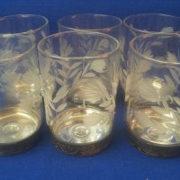 Руски кристални чашки за концентрат с метално дъно , снимка 1 - Чаши - 41364553