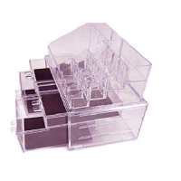 Функционален прозрачен органайзер за гримове в две части, снимка 3 - Други стоки за дома - 44738564