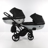 Бебешка количка Junama Mirror Satin Duo Slim 2в1, 3в1 НОВА, снимка 4 - Детски колички - 42081908