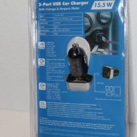 USB порт 3 входа с дисплей, за автомобил, немско, внос от Германия, снимка 4 - Аксесоари и консумативи - 41689792