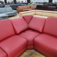 Червен кожен ъглов диван "KS6072" - естествена кожа, снимка 8 - Дивани и мека мебел - 39688083