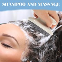 Масажор за коса, Силиконова  Четка за масаж и измиване на скалпа с шампоан, снимка 3 - Продукти за коса - 41819790