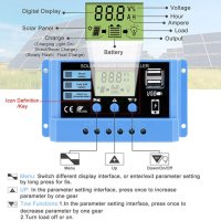 30A PWM соларно зарядно соларен контролер 12/24 с две USB x2a, снимка 8 - Друга електроника - 41798570