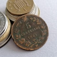 Монета - Италия - 5 чентесими | 1861г., снимка 1 - Нумизматика и бонистика - 35999423