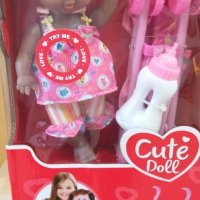 Детска кукла с количка и шишенце, снимка 1 - Кукли - 42640051